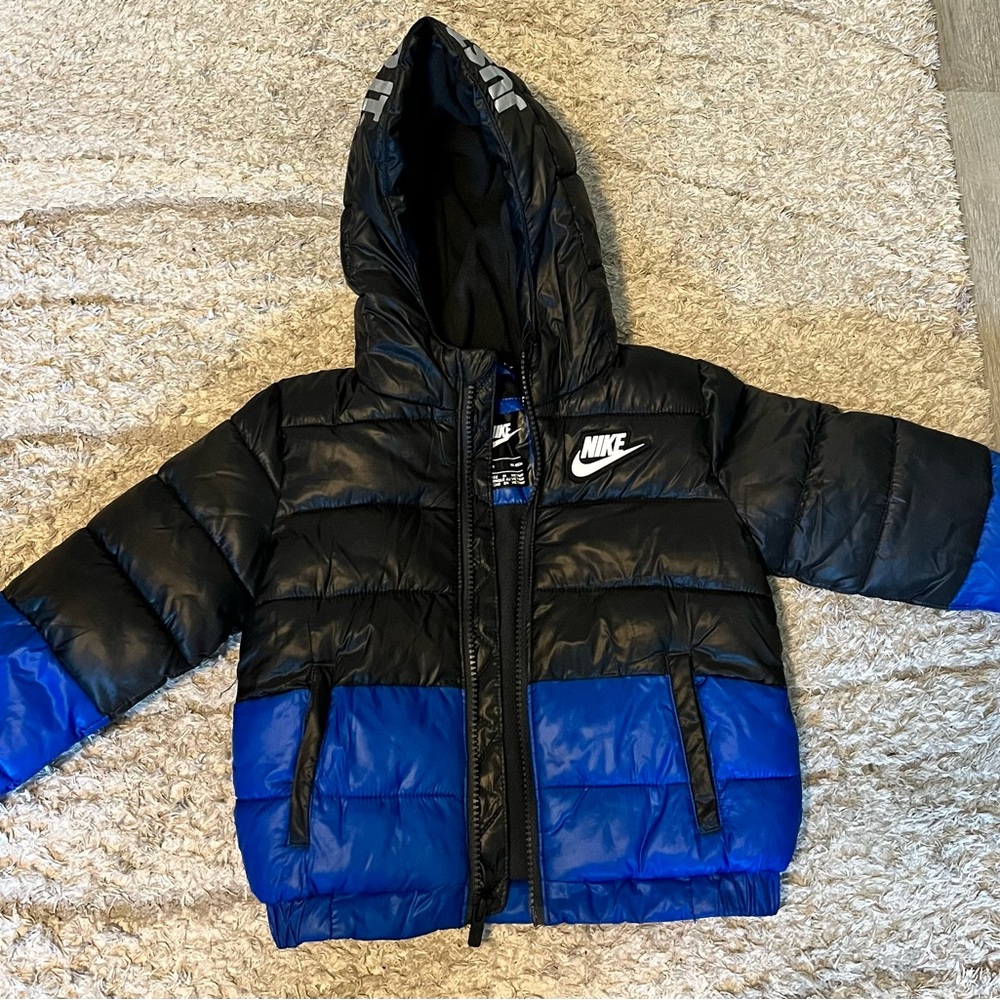 Nike Black and Blue Hooded Jacket